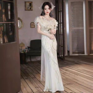 9Sbird Female Evening Dress Lace Up Original Fishtail Waist Closing Banquet Luxury Niche Adult Gift Prom Gown For Women