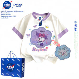 Shiny Sequin Color Changing Short Sleeve T Shirt for Girls NASA Logo Kids Clothing Summer Fashion Bright Sparkling Design