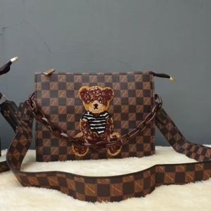 WBBJE Fashion Tas Import Wanita Selempang motif teddybear