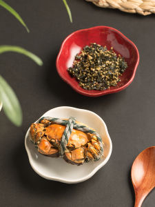 Creative Ceramic Sauce Dip Dish Household Porcelain Flavor Glazed under Color Small Snack Plate Vintage Style Chinese Porcelain