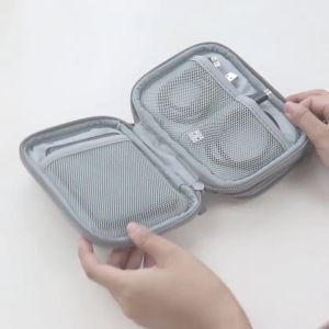 Portable Bag Organizer Pouch Carry Storage Case Waterproof Double Layers Wires Charger Usb Cables Gadget Bags Travel Accessories Travel Organizer Pouch Double Layer Portable Cable Storage Gadget Organizer Electronics Organizer Charger Bag