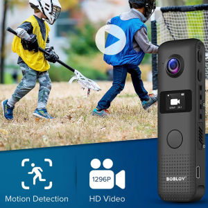 BOBLOV C18 WiFi Body Mini Camera 128GB HD 1080P 1200mAh OlED Display Sport Action  Motion Detect Camera DVR Video Audio Recorder BodyCam Camcorder  For Meeting Hiking Vlogging