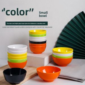 Mimicry Porcelain Small Bowl Self-Service Buffet Restaurant Special Plastic Cutlery round Soup Bowl Spicy Hot Pot Anti-Fall Rice Bowl