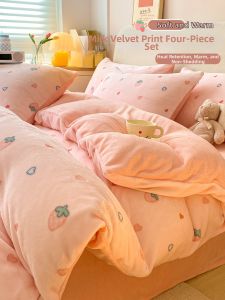 Kiss Dear | Plush Thick Velvet Bedding Set 150x200x230
