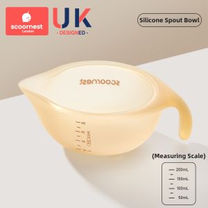 KESCOORL | Baby Feeding Bowl Set Newborn Infant Meal and Water Drinking Silica Soft Spoon Eagle Mouth Rice Paste