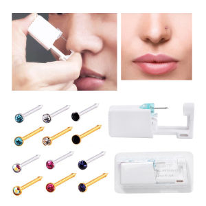 1 Unit Disposable Safe Sterile Ear Piercing Gem Nose Studs Piercing Tool Stainless Steel Piercer Machine Kit For Earring Stud Body Jewelry