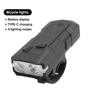 8 LED Bike Front Light with Digital Display Rechargeable Bicycle Head Light MTB Road Bicycle Flashlight Cycling Bike Accessories