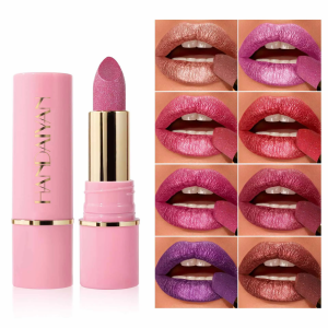 8 Colors Bold & Intense Glitter Shiny Metallic Lipstick Pearlescent Lip TintLong Lasting Lip Senior Matte Lip Makeup Gifts