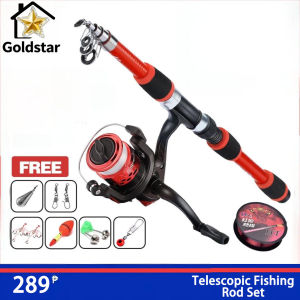 Goldstar 1.8 m Fishing Rod and Reel Combos Telescopic Fishing Pole with Reel Combo Sea Saltwater Freshwater Kit Fishing Rod Kit