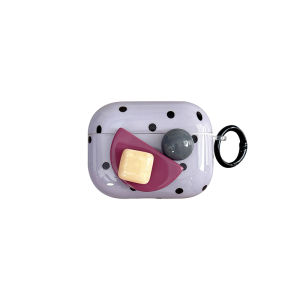 Eyekey Retro Polka Dot 3D Geometric Gem Soft Silicone Protective Case for Apple AirPods 1 2 3 4 pro Wireless Bluetooth Womens Style