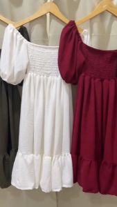 Ami Collection - Dress Midi Karet Smock / Dress Midi Smock Karet / Midi Dress / Dress Wanita /