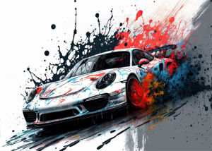 Bandai | Oil Painting Colorful Sports Car By Numbers Modern Wall Decor for Living Room Bedroom Home Decor Perfect Gift No Frame