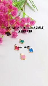 Liontin Bunga Titanium Polos Bolak Balik UK 9Mm Anti Luntur dan Anti Karat (COD)