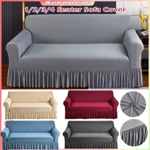 Skirt Sofa Cover Elastic All-Inclusive Universal Couch Cover Elegant Solid Color Universal Slipcover