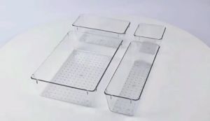 Acrylic drawer storage cabinet 16 piece set storage box opening handle without lid