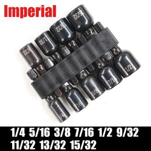 Impact Magnetic Nut Driver Bit Set Metric Hex Socket Drill Bits Chuck Adapter Screwdriver Sockets Sleeves for Power Tools Parts