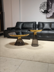 Bàn trà sofa bàn phòng khách bàn cafe đôi tròn kính VASO GLASS COSMORELAX Thủy Tinh nhập khẩu