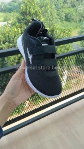 Sepatu Sekolah Anak Perempuan Laki Laki Ando Spectra Hitam Putih Polos PAUD TK SD Perekat Ringan Murah Sneaker Olah Raga