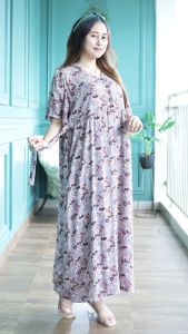 GALERI Midi Dress Motif Kekinian Aira Dress Busui Daster Bumil Bahan Rayon