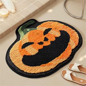 VIKAMA Halloween Bí Ngô Bát Tắm Mềm Mại Lông Tơ Chống Trơn Trượt Thảm Thấm Hút Tắm Vào Thảm Chùi Chân Phong Cách Hiện Đại Trang Trí Nhà Polyester