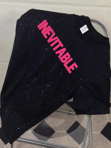 West Coast Trendy Letter Print Loose Short Sleeve T-Shirt Mens Summer New round Neck Full Sky Star INS Top Cotton Diamond Embellished