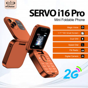 SERVO I16 PRO Flip Mini Mobile Phone Dual SIM Call Recording Speed Dial Magic Voice FM Radio 2G GSM Small Fold Button Telephones