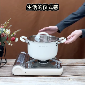 Large-Capacity Ceramic Nonstick Stewing Pot with Lid 20 cm Suitable for Induction Cooktops and Gas Stoves