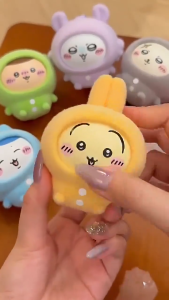 Chiikawa Pajama Party Blind Box Keychain Changeable Face Cute Pendant Doll for Bags Collectible