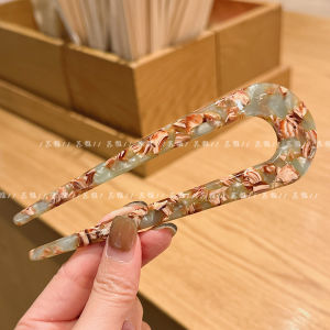 Elegant U-Shaped Hairpin Womens Hair Accessories Hair Card Ancient Style Bun Hairpin Color Gradient Hair Accessories