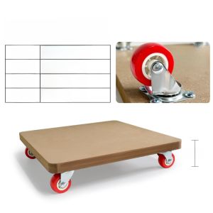 รถเข็นนิรภัยแบบพับได้ 4 ล้อ ด้วยยางพลาสติกและแผ่นไม้บอร์ดหนา รถเข็นขนของแบบเคลื่อนที่ รถเข็นนิรภัยสำหรับครอบครัวขนาดเล็ก