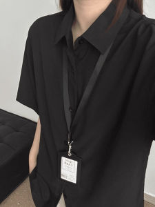 Black Lightweight Breathable Summer Blouse