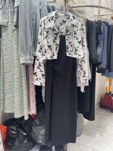 New Chinese Style Butterfly Watercolor Sun Protection Shirt And Halter Dress Set Womens Autumn 2024 New Age Reduction Two-Piece Set