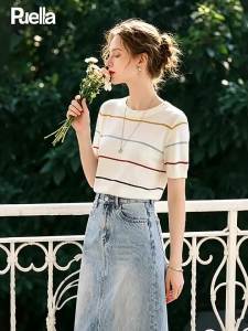 puella | Áo Thun Len Sọc Ngọt Phù Hợp Mùa Hè
