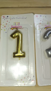 aiGooTan - LILIN ANGKA GOLD SILVER - Candle Pesta Ultah Ulang Tahun Birthday Party Cake Murah Medan