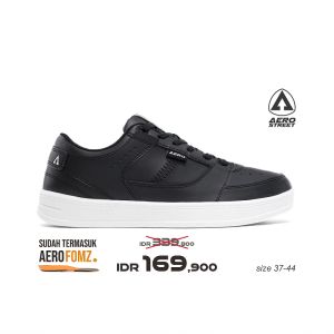 Aerostreet 37-44 Hoops Low 2.0 Putih Hitam Hitam - Sepatu Sneakers Casual