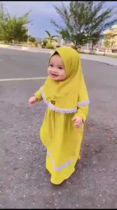 Baju Gamis Hijab Bayi Perempuan Airish Pakaian Muslim Anak Perempuan Terbaru