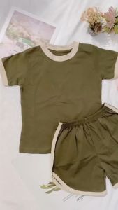 Set Ringer Tee Earth Tone Series / Setelan Anak Katun 0-5 Thn / Playset / Basic Tee Hotpants