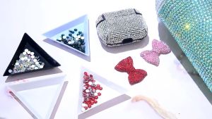 Nail Art Accessories Storage Tray Nail Art Triangle Inventory Drill Tray Nail Jewelry Rhinestone Accessories Tray 三角盘美甲