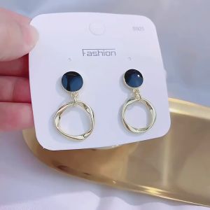My Natural Vintage S925 Geometric Drop Earrings几何圆圈耳钉