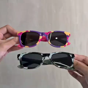 PL-WW024A Kacamata Anak Anti UV400 Kacamata Hitam Anak Motif Abstrak Fashion Anak Kekinian