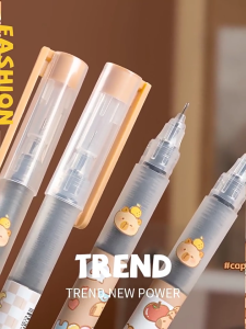 ปากกา capybara ปากกาเป็นกลางสีดํา st หัวปากกาสปริงแห้งเร็วมูลค่าสูง capybara กด-ประเภทปากกาน้ําสีดํา