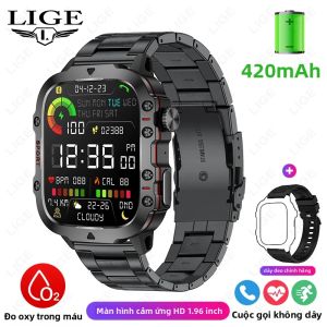 LIGE | Đồng Hồ Thông Minh Quân Đội LIGE 2026 Dành Cho Nam 1.81 3ATM Theo Dõi Thể Thao Ngoài Trời Theo Dõi Sức Khỏe Gọi Bluetooth Đồng Hồ Thông Minh Bền Bỉ