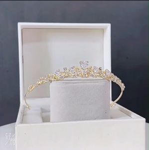 Floral Leaf Princess Tiara Bridal Wedding Crown For Kids Girls Women Shiny Hair Hoop Party Prom Headpiece Daily Wear