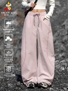 Mexican | Adjustable Hem Summer Slimming Quick-Dry Wide Leg Cargo Pants