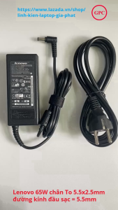 Sạc Laptop Lenovo 19V - 3.42A - 65W chân To 5.5x2.5mm - đường kính đầu sạc 5.5mm thay cho Lenovo G470 G480 G460 G450 G430 G230 B460 Y450 Y460