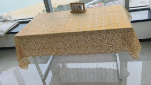 2/4/6/8 Seater PVC Christmas Tablecloth Golden/Silver Waterproof Oilproof Table Home Decoration Table Cover Mat Dustproof Cloth