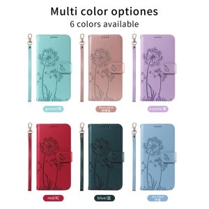 For OPPO Realme C75 C67 C65 C61 C55 C53 C35 C33 C31 C30 C25S C25 C21 C20 C11 2021 C15 C12 Phone Case Dandelion Magnetic Leather Wallet Card Slot Couples Flip Case Casing