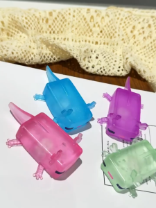 Cartoon Axolotl Shape Stress Relief Toy Fidget Sensory Toy Squishy Maltose With Sequins Stretchable Squeeze Novelty Present Kids