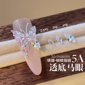 Internet Hot Bare Base Horse Eye Zircon Rhinestone Butterfly Wings Transparent Crystal Wheat Micro Zirconium Water Drop Nail Ornament