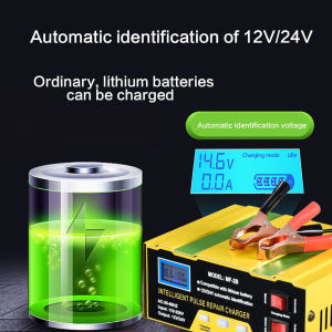 Automatic Smart Battery Charger 12v/24v Made in Japan Full Automatic Car Battery Charger Intelligent Pulse Repair Lithium Battery Lead-Acid Battery Charger
